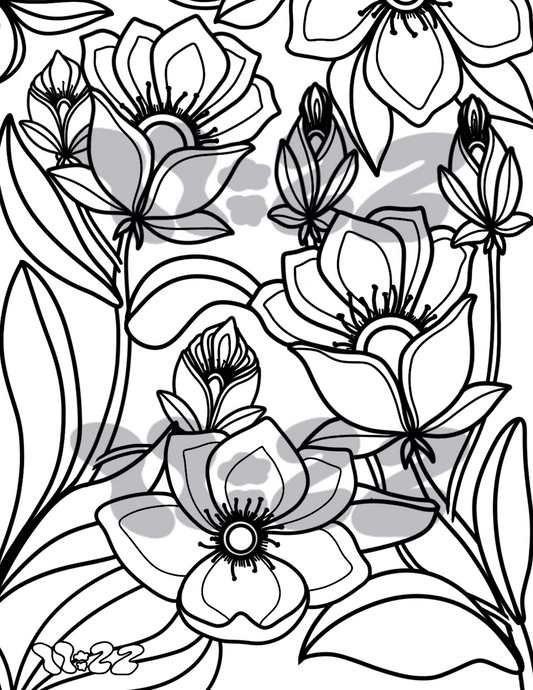 “Ebb & Bloom” Coloring Page